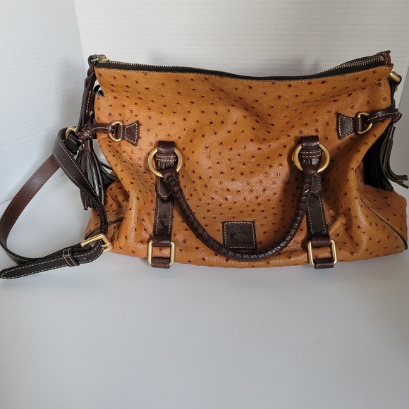 Dooney & Bourke Handbags - Dooney & Bourke Florentine Ostrich Pebble Purse Satchel Shoulder Bag